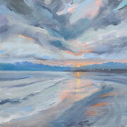 Beach Sunset Grey Clouds