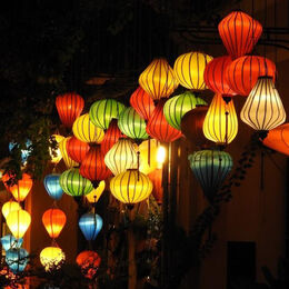 LANTERNS: Good use of square format.Bottom left to top right. Well composed and taken with a good use of colour.