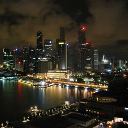 LIGHTS OF SINGAPORE: Well observed night scene of the city and well taken. Good spread of interesting shapes and colour and eye drawn to central block. Very slightly soft.