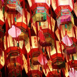 TEMPLE LIGHTS: Well seen and a good collection of colourful lanterns well exposed. Interesting shapes. A naughty nit pick – could the pink pieces have been turned to match the red of the others?