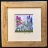 Lupins and Hollyhocks Mount size 5"X 5"