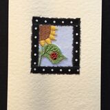 Sunflower with ladybird fabric black spot border