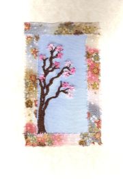 Pink blossom with oriental print