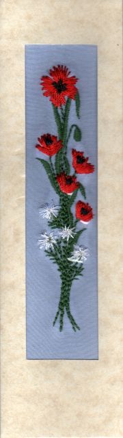 Poppy daisies card 7"x2"