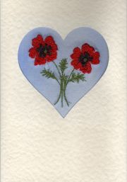 Poppy heart Size 6"x4"
