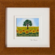 Sunflower field. Mount size 5.25" x 4.75"