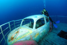 Beetle at the stern of the Karwela