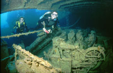 Motorbikes on the <i>Thistlegorm</i>
