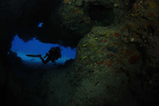 Swim-through, Maria La Gorda, Cuba