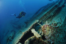On the wreck of the minesweeper HMS Regulus