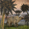 #14 Triceratops (Dinosaur) grazing on tree ferns