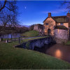 Moonlit Storgursey Castle with Venus in evening sky