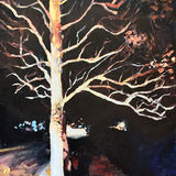 Tree under streetlight