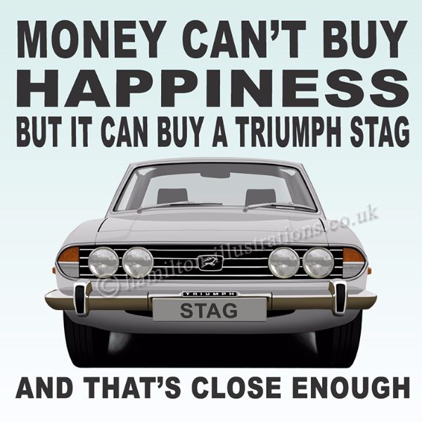 Stag Happiness Drinks Coaster White CT105