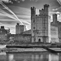 Caernarfon Castle in B&W