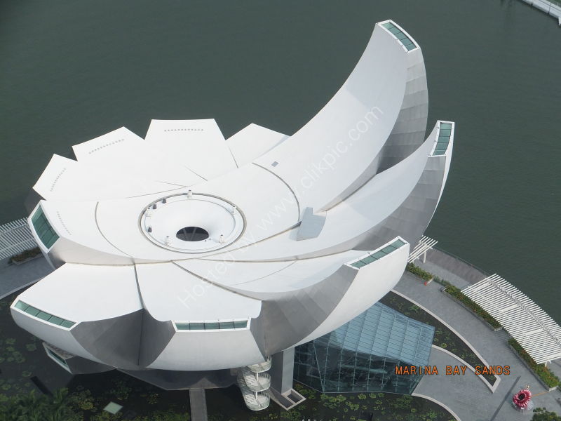 Art Science Museum view from above, Marina Bay
