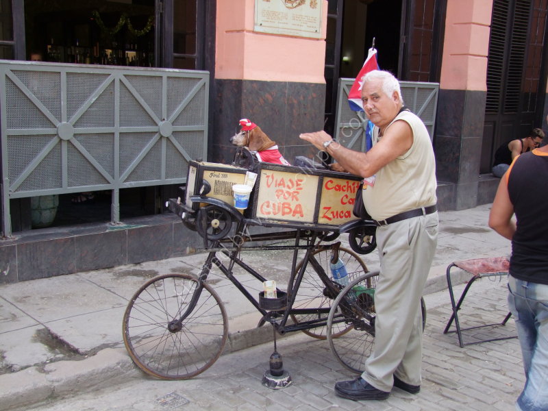 Cuban with Dog, Obispo Street, Havana