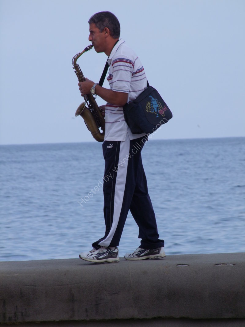 Cuban Saxophonist, Malecon, Havana