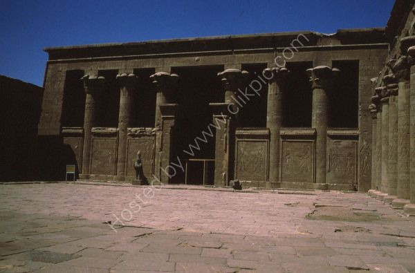 Entrance with Granite Hawks, Edfu
