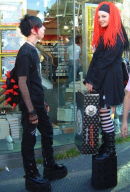 Goths in Camden Lock, London, UK