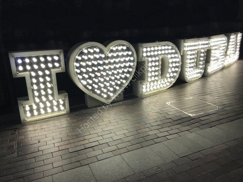 Illuminated Sign "I Love Dubai, Dubai 2019