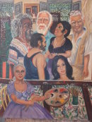 Artist Martalena painting, Havana