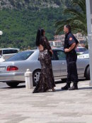 Montenegran Woman & Policeman, Kotor