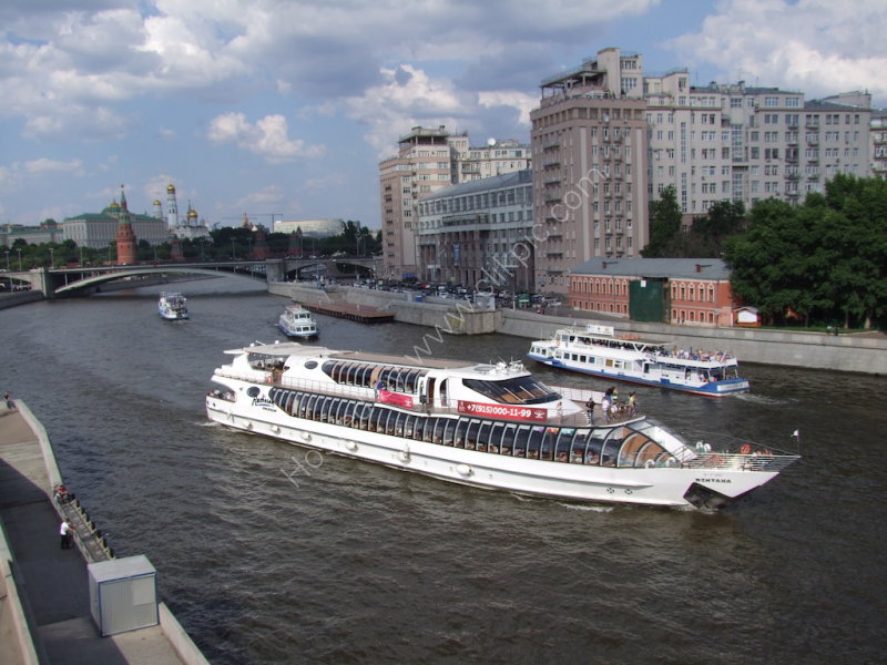 River Cruiser & Kremlin in background, Moscow