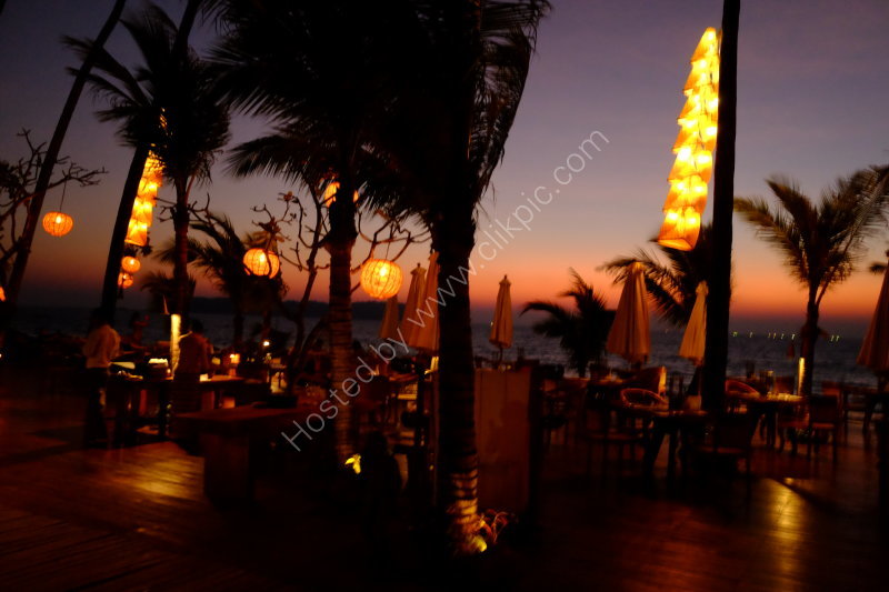 Ngapali Bay Villas Restaurant at sunset