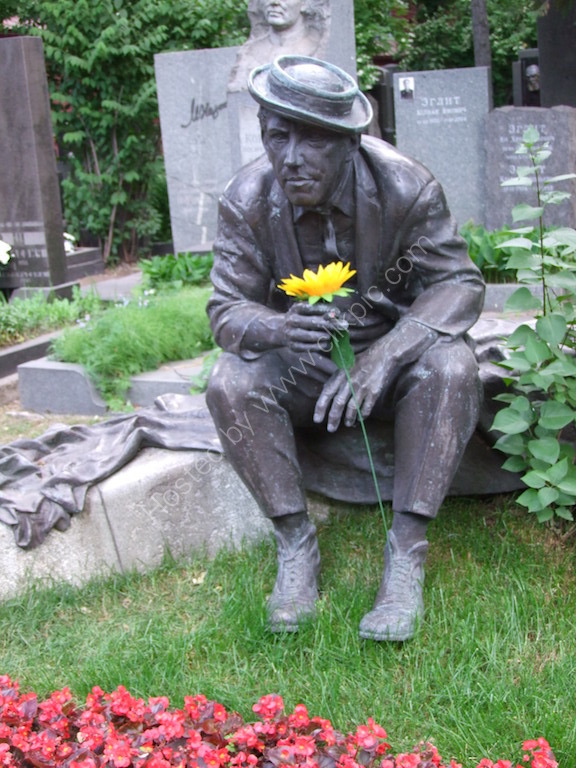 Headstone of a Russian Comedian at Novodevichy Cemetery