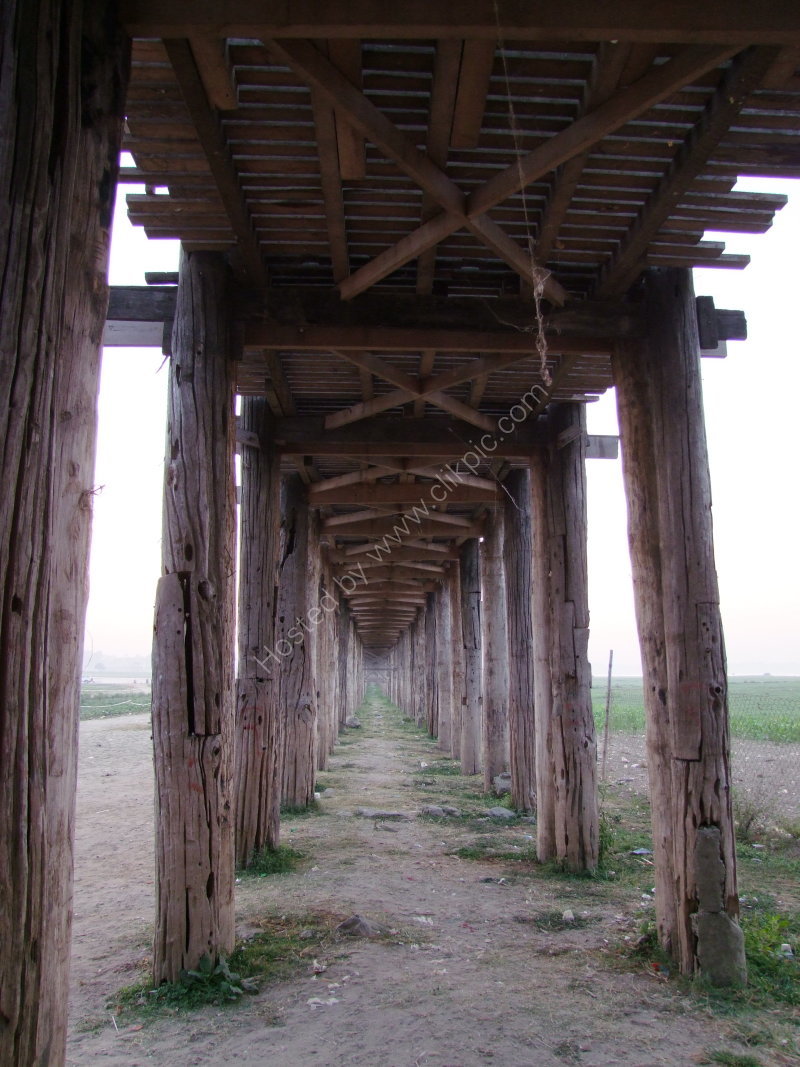 Underneath Old U Bein Teak Bridge (built 1782)