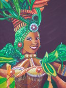 Painting of Tropicana Dancer, Prado, Havana