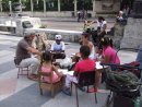 Cuban artist teaching Cuban children to draw, Prado, Havana