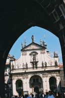 Church of the Holy Saviour viewed from Old Town Bridge Tower, Charles Bridge, Prague
