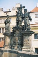Christ between St Cosmas & St Damien, 1709, Charles Bridge, Prague