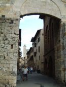 Peek of San Gimignano through Entrance, Tuscany