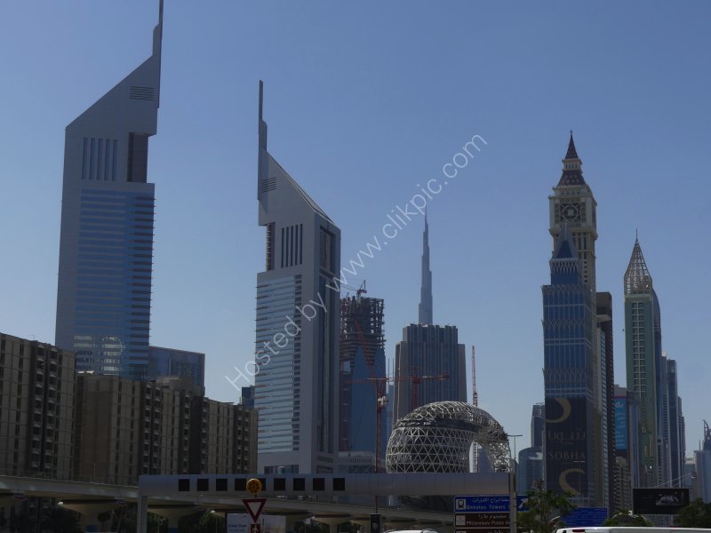 Skyscrapers in evening light, Sheik Zayed Road, Dubai 2019