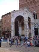 Entrance to Loggia della Mercanzia, Sienna, Tuscany
