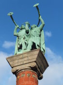 Statue of Viking Men with Horns