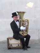 Street Performer on Fire!