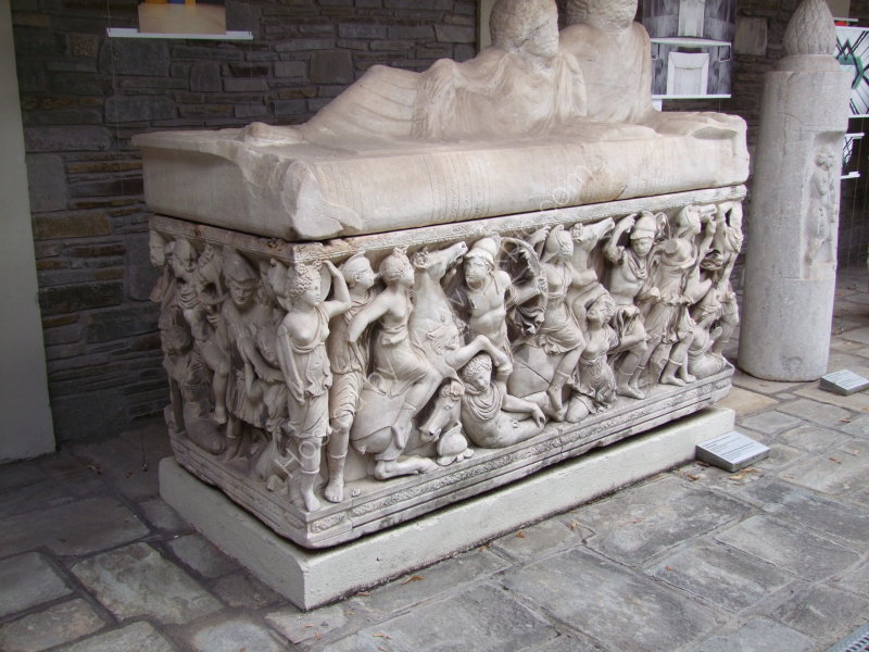 Carved Marble Sarcophagus, Archaeological Museum, Thessalonica
