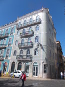 Traditional Portuguese Tiled Building with Balconies