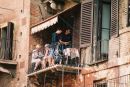 Cafe overlooking Piazza del Campo, Sienna, Tuscany