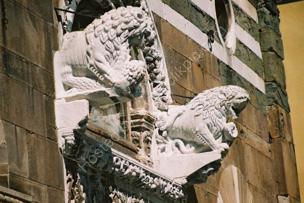 Detail on a Church, Lucca, Tuscany