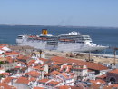 View of Lisbon Dock & Cruise Ship