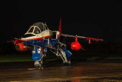 The ex Empire Test Pilots School Jaguar. 2 seat raspberry ripple Jaguar at Cosford.