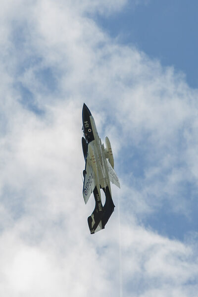 Sea Vixen XP924 goes vertical. Sea Vixen in a steep climb.