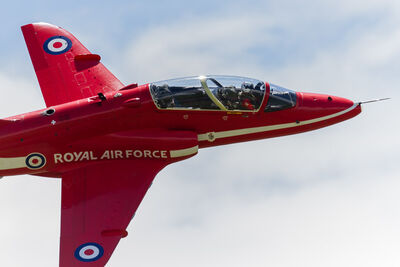 A single Red Arrows Hawk RAF Red Arrows Hawk