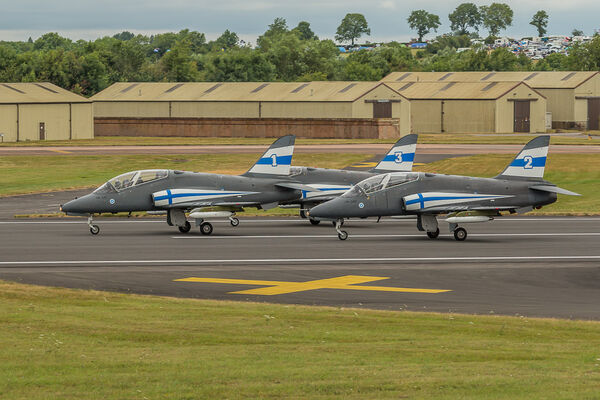 Three Finnish Hawks at RIAT Fairford 2017.