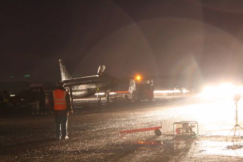 Lightning towed back to the QRA shed.